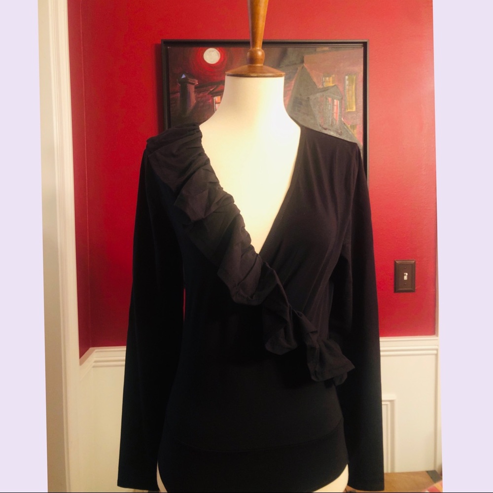 ❣️NWT BLACK JCREW DEEP V WRAP BODYSUIT❣️